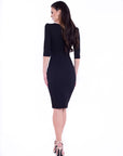 ZIANA (BRAVE) CLASSY BLACK BODYCON DRESS W/ CUT OUT-DRESS-ROSA FAIZZAD