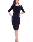 ZIANA (BRAVE) CLASSY BLACK BODYCON DRESS W/ CUT OUT-DRESS-ROSA FAIZZAD
