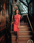 FLORA (FLOWER) CORAL FLOWER DETAIL DRESS-DRESS-ROSA FAIZZAD
