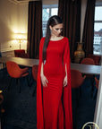 AMORA (LOVE) DRAMATIC RED SLIT SLEEVE MAXI DRESS-DRESS-ROSA FAIZZAD