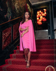 NIYAA (DESIRE) PINK CAPE DRESS-DRESS-ROSA FAIZZAD