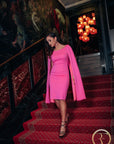NIYAA (DESIRE) PINK CAPE DRESS-DRESS-ROSA FAIZZAD