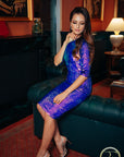 CELINE (HEAVEN) PURPLE MERMAID REVERSIBLE SEQUIN DRESS-DRESS-ROSA FAIZZAD