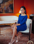 RAINA (PEACEFUL QUEEN) ELEGANT ROYAL BLUE SHOULDER DETAIL DRESS-DRESS-ROSA FAIZZAD