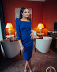 RAINA (PEACEFUL QUEEN) ELEGANT ROYAL BLUE SHOULDER DETAIL DRESS-DRESS-ROSA FAIZZAD