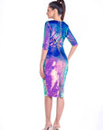 CELINE (HEAVEN) PURPLE MERMAID REVERSIBLE SEQUIN DRESS-DRESS-ROSA FAIZZAD