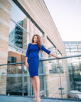 RAINA (PEACEFUL QUEEN) ELEGANT ROYAL BLUE SHOULDER DETAIL DRESS-DRESS-ROSA FAIZZAD