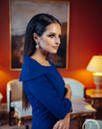 RAINA (PEACEFUL QUEEN) ELEGANT ROYAL BLUE SHOULDER DETAIL DRESS-DRESS-ROSA FAIZZAD