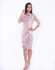 FAYE (FAIRY) FLUORESCENT BLUSH SEQUIN DRESS-DRESS-ROSA FAIZZAD