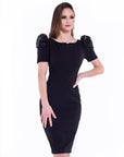 AMANI (WISH) BLACK PUFF SHOULDER DRESS-DRESS-ROSA FAIZZAD