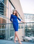 RAINA (PEACEFUL QUEEN) ELEGANT ROYAL BLUE SHOULDER DETAIL DRESS-DRESS-ROSA FAIZZAD