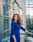 RAINA (PEACEFUL QUEEN) ELEGANT ROYAL BLUE SHOULDER DETAIL DRESS-DRESS-ROSA FAIZZAD