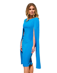 ALANÏS (ATTRACTIVE) TURQUOISE SLIT SLEEVE BODYCON DRESS