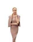 HELENA (LIGHT) NUDE CAPE BLAZER DRESS