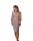 HELENA (LIGHT) NUDE CAPE BLAZER DRESS