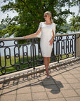 LILY (PURITY) WHITE CAPE DRESS