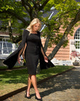 RANYA (CONQUERER) THE PERFECT LITTLE BLACK DRESS W/ SLIT SLEEVE