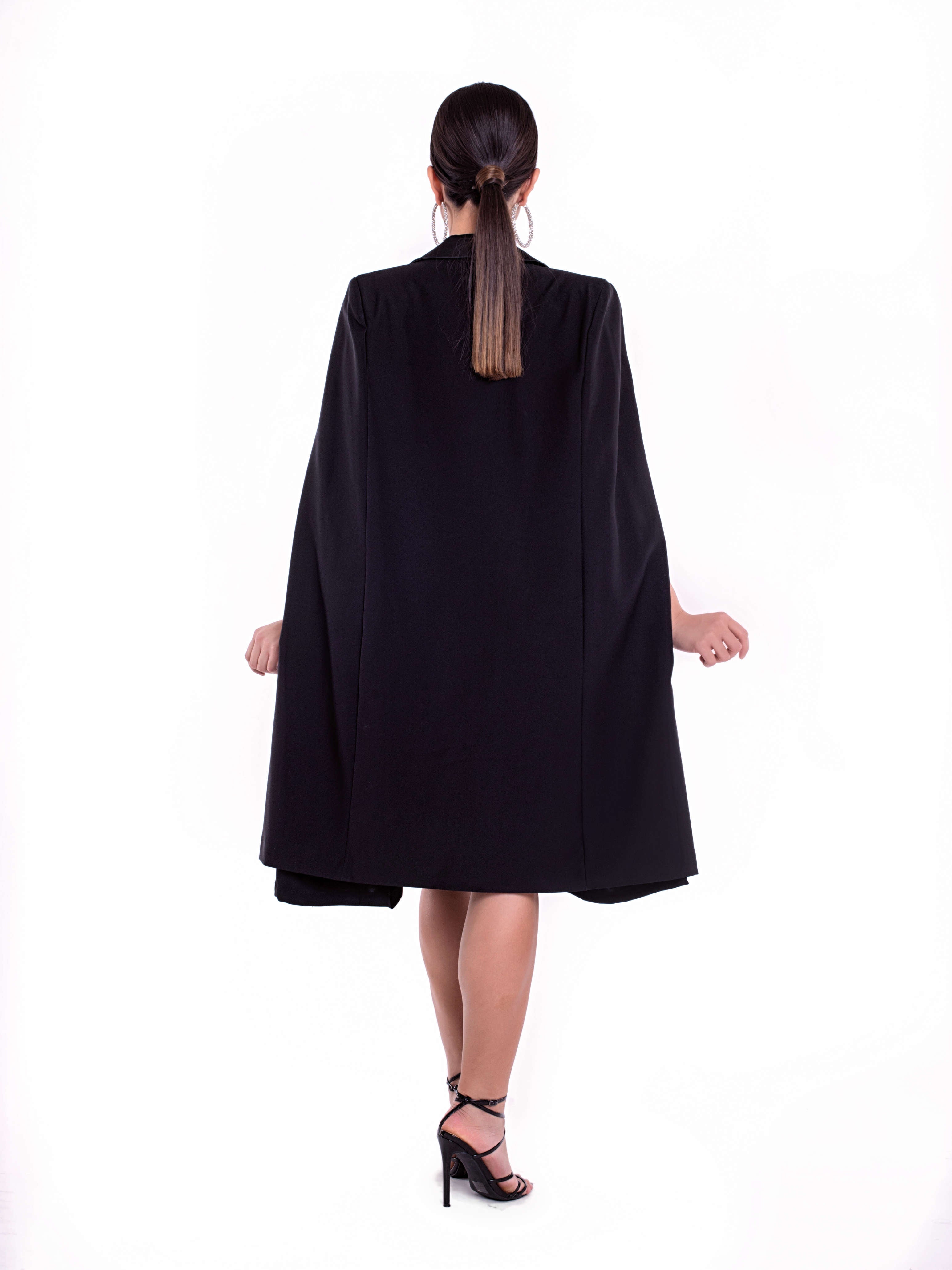 MIA (MINE) MUST-HAVE CLASSIC BLACK CAPE-DRESS-ROSA FAIZZAD