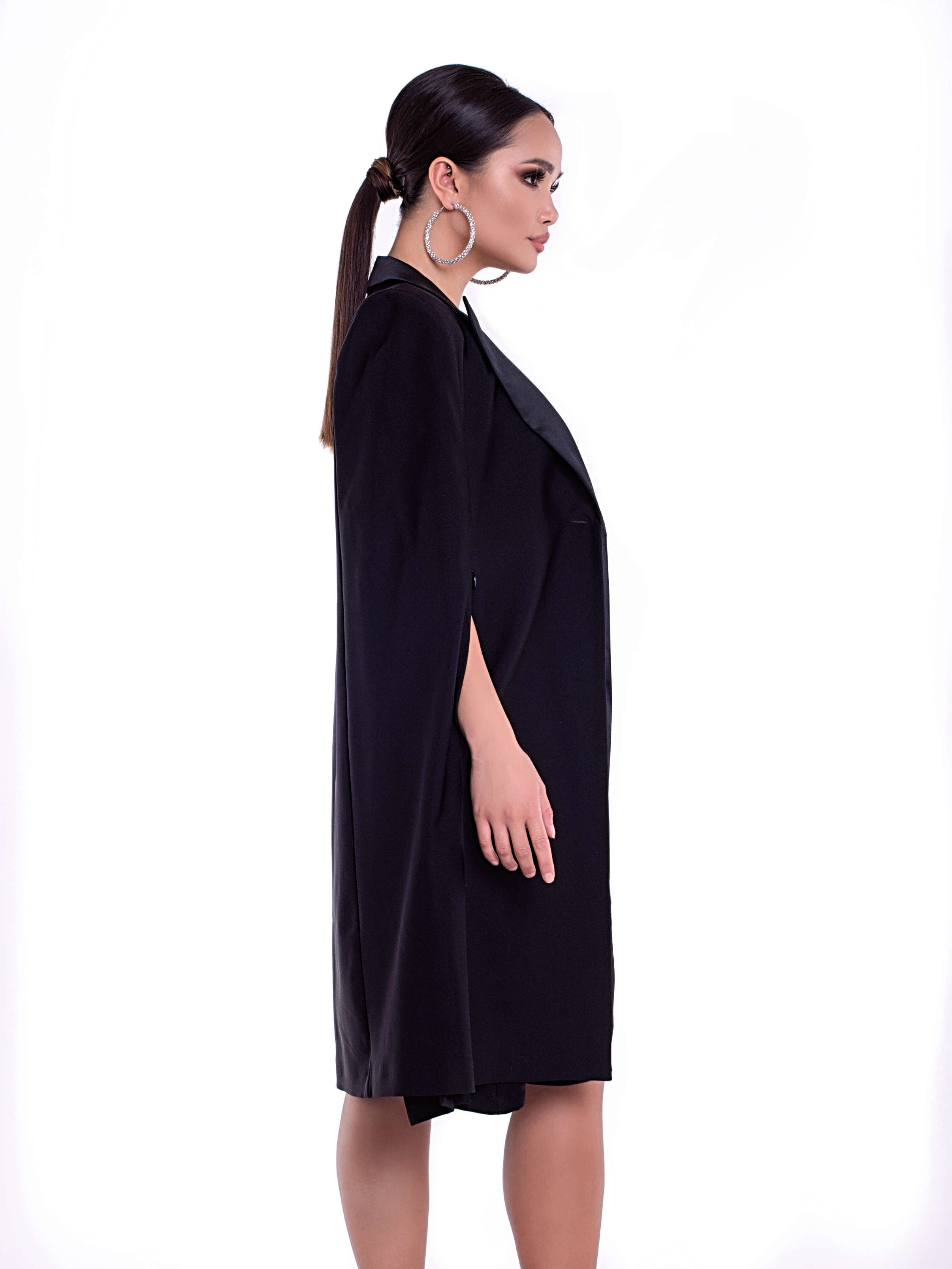 MIA (MINE) MUST-HAVE CLASSIC BLACK CAPE-DRESS-ROSA FAIZZAD