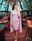 ACASIA (HONORABLE) - LILAC CAPE DRESS WITH QUARTER SLEEVES-DRESS-ROSA FAIZZAD