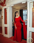 AMORA (LOVE) DRAMATIC RED SLIT SLEEVE MAXI DRESS-DRESS-ROSA FAIZZAD