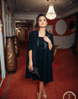 MIA (MINE) MUST-HAVE CLASSIC BLACK CAPE-DRESS-ROSA FAIZZAD