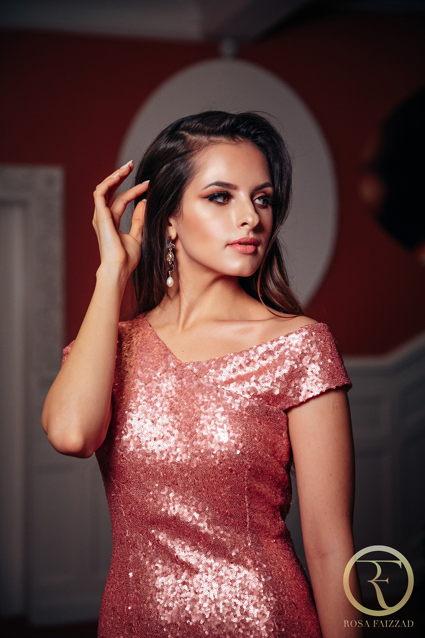 AIYA (MIRACLE) BLUSH SEQUIN COCKTAIL DRESS-DRESS-ROSA FAIZZAD
