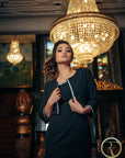 AIZA (NOBLE) BLACK SET - DRESS W/ JACKET-DRESS-ROSA FAIZZAD