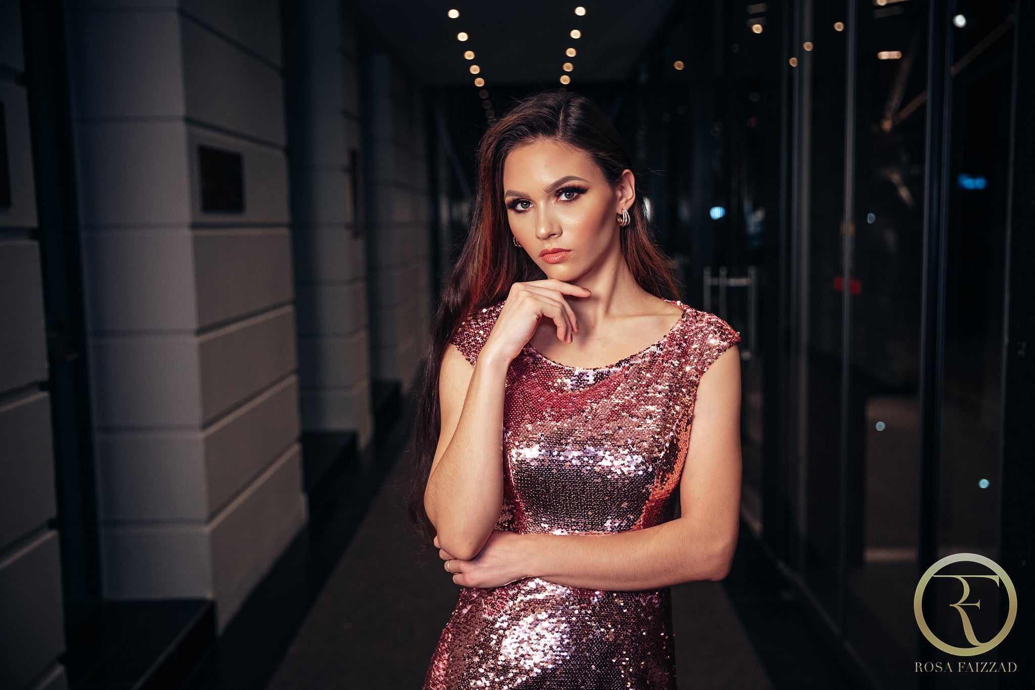 TARA (STAR) BLUSH SEQUIN BOATNECK DRESS-DRESS-ROSA FAIZZAD