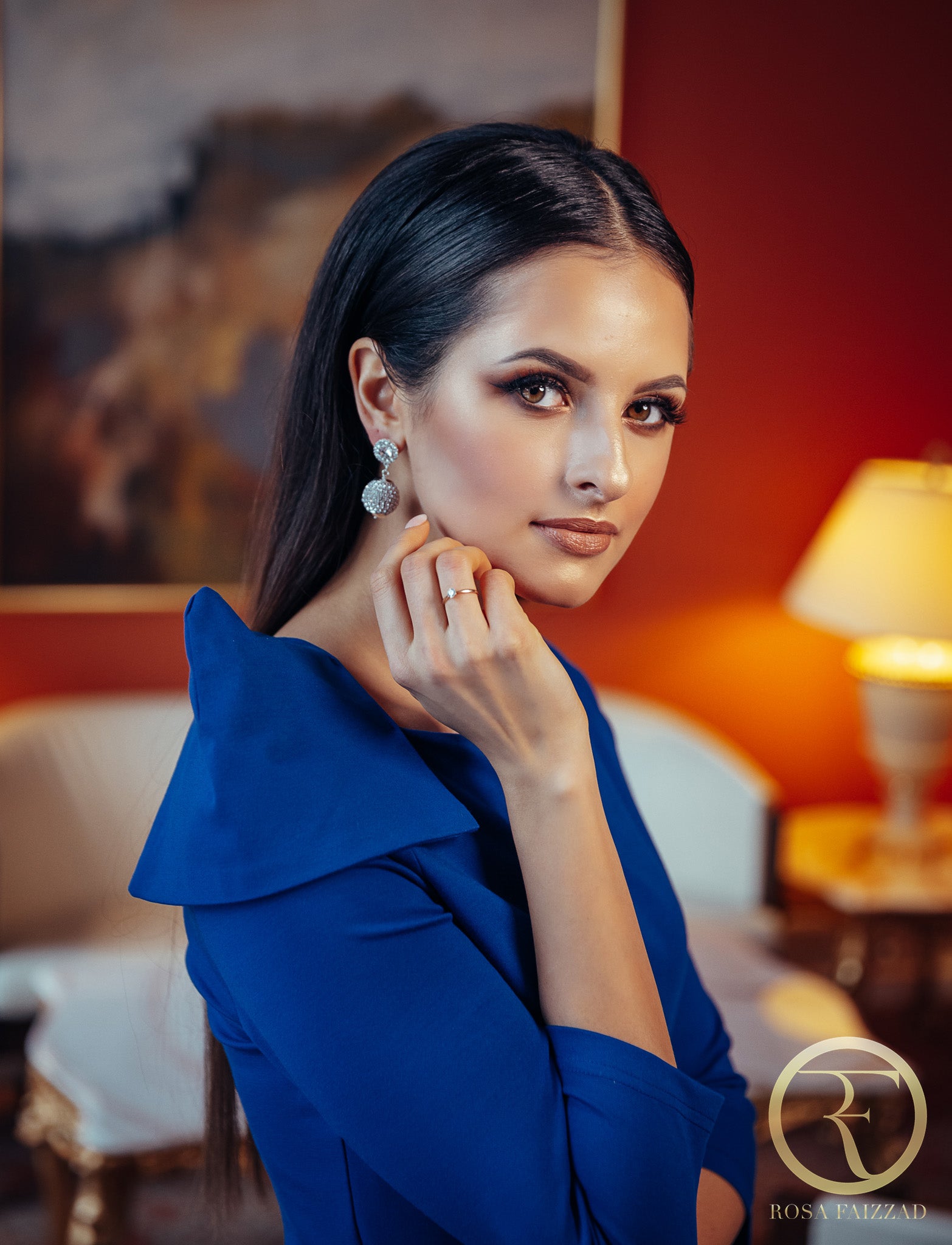 RAINA (PEACEFUL QUEEN) ELEGANT ROYAL BLUE SHOULDER DETAIL DRESS-DRESS-ROSA FAIZZAD