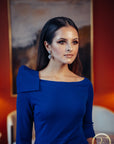 RAINA (PEACEFUL QUEEN) ELEGANT ROYAL BLUE SHOULDER DETAIL DRESS-DRESS-ROSA FAIZZAD