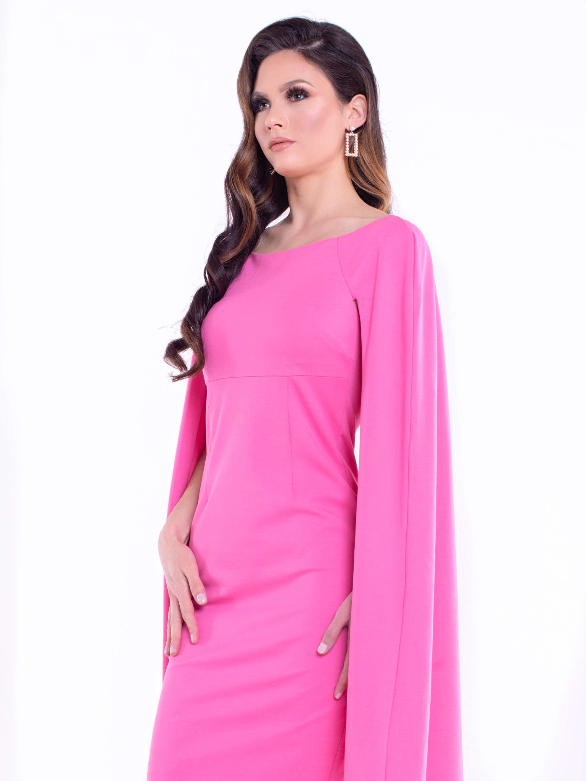 NIYAA (DESIRE) PINK CAPE DRESS-DRESS-ROSA FAIZZAD