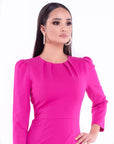 ROSE (FLOWER) FUCHSIA BODYCON DRESS-DRESS-ROSA FAIZZAD