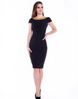 ALICE (DECENT) CLASSIC BLACK DRESS WITH GOLD DECORATION-DRESS-ROSA FAIZZAD