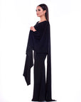 LILA (DARK BEAUTY) EXCLUSIVE LONG BLACK ELEGANT GOWN-DRESS-ROSA FAIZZAD