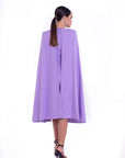 ACASIA (HONORABLE) - LILAC CAPE DRESS WITH QUARTER SLEEVES-DRESS-ROSA FAIZZAD