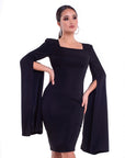 RANYA (CONQUERER) THE PERFECT LITTLE BLACK DRESS W/ SLIT SLEEVE-DRESS-ROSA FAIZZAD