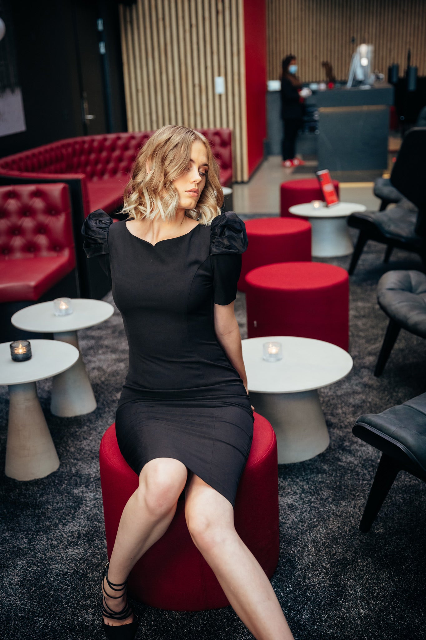 AMANI (WISH) BLACK PUFF SHOULDER DRESS-DRESS-ROSA FAIZZAD