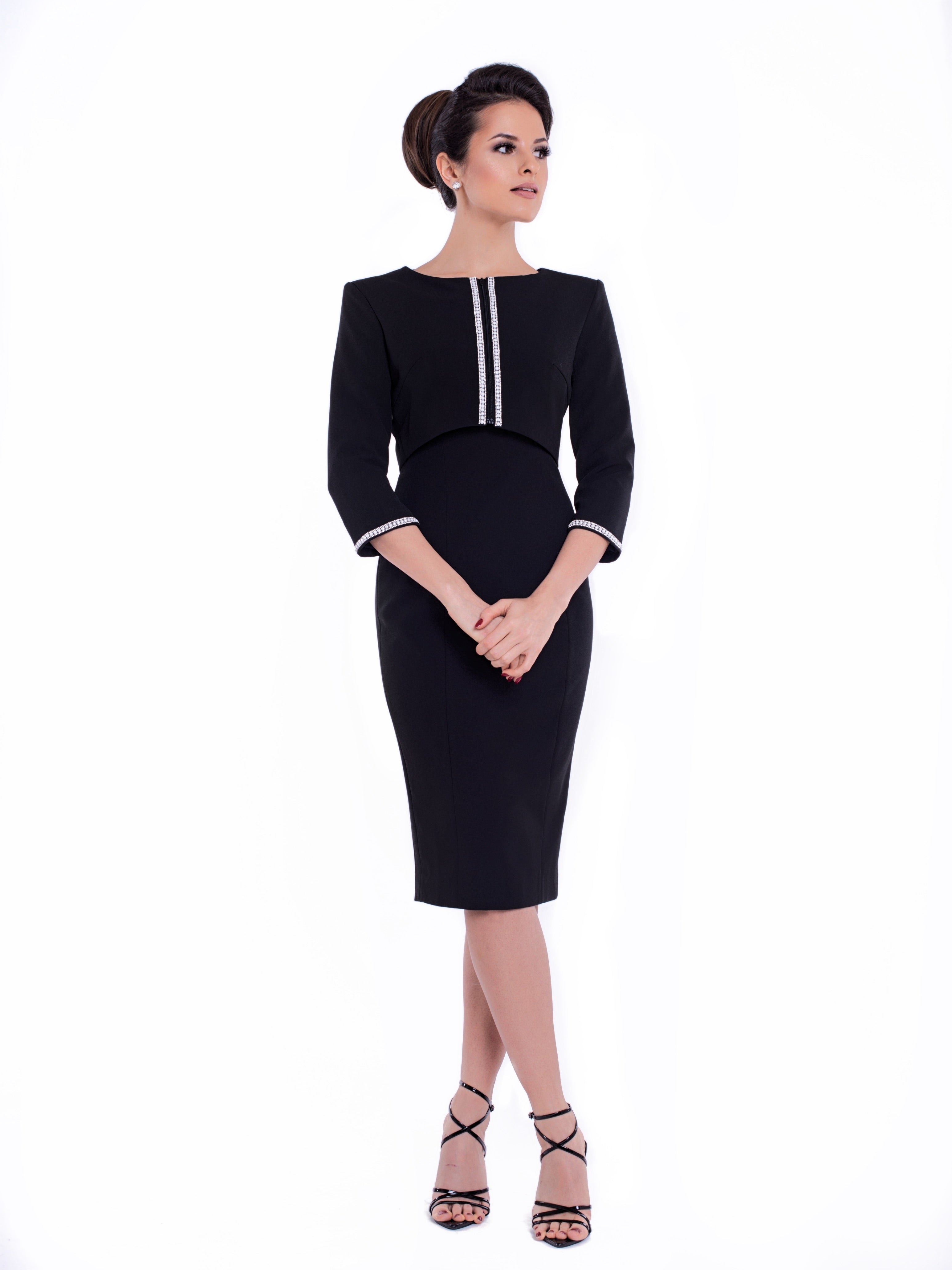 AIZA (NOBLE) BLACK SET - DRESS W/ JACKET-DRESS-ROSA FAIZZAD