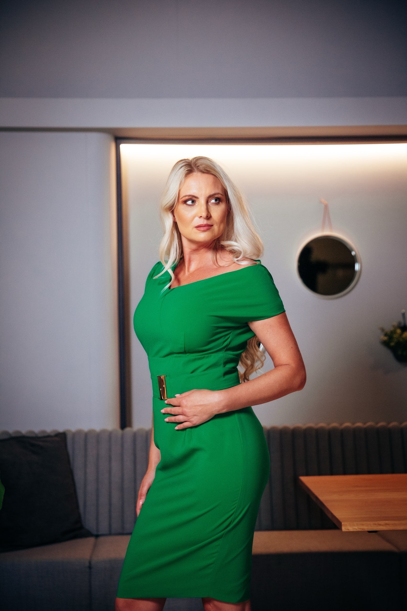 TIERRA (EARTH) GREEN PUFF SLEEVE DRESS-DRESS-ROSA FAIZZAD