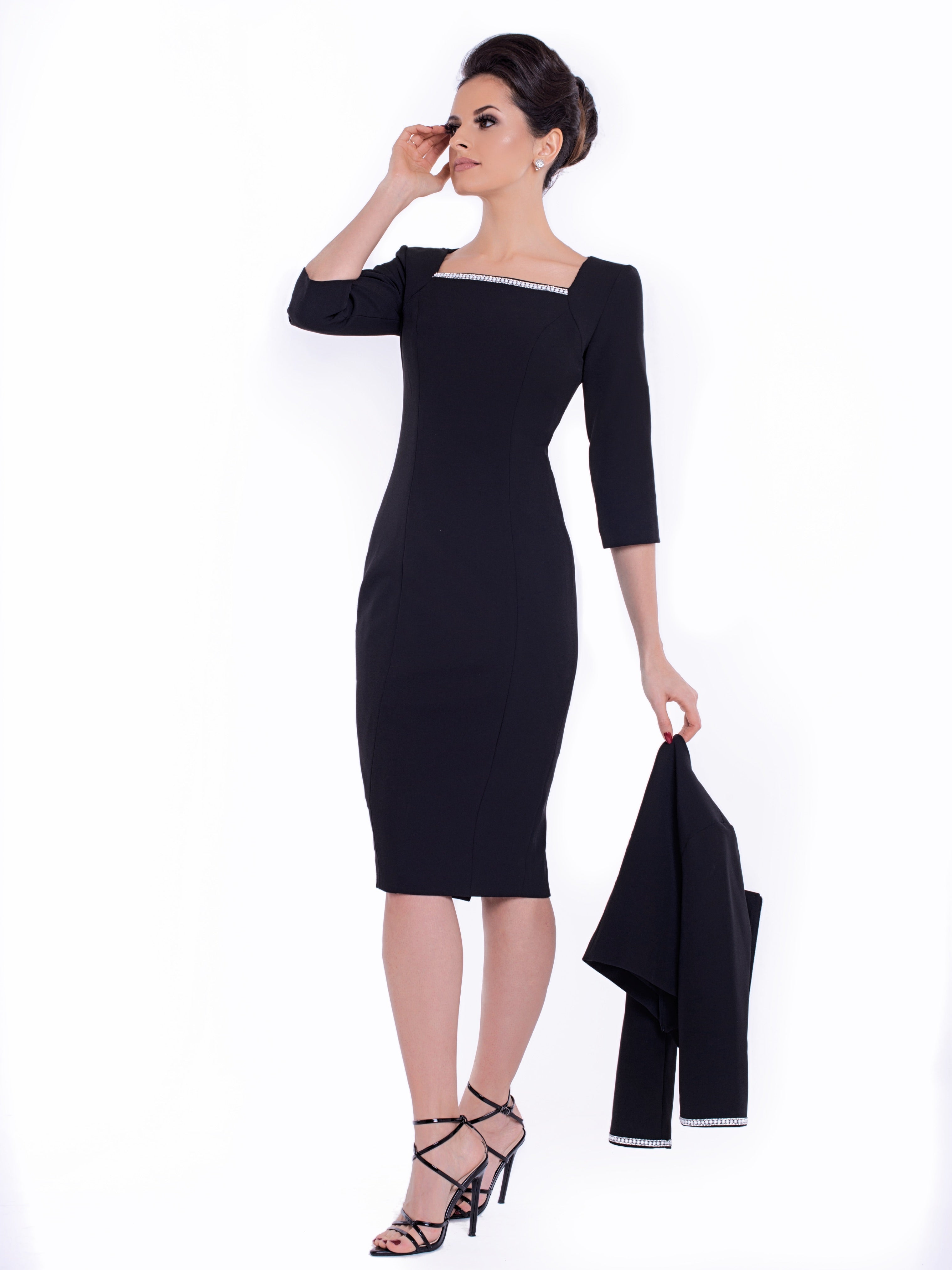 AIZA (NOBLE) BLACK SET - DRESS W/ JACKET-DRESS-ROSA FAIZZAD