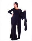 LILA (DARK BEAUTY) EXCLUSIVE LONG BLACK ELEGANT GOWN-DRESS-ROSA FAIZZAD