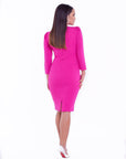 ROSE (FLOWER) FUCHSIA BODYCON DRESS-DRESS-ROSA FAIZZAD