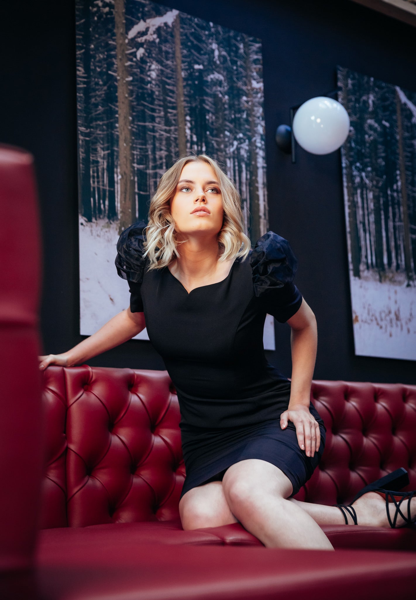 AMANI (WISH) BLACK PUFF SHOULDER DRESS-DRESS-ROSA FAIZZAD