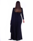 LILA (DARK BEAUTY) EXCLUSIVE LONG BLACK ELEGANT GOWN-DRESS-ROSA FAIZZAD