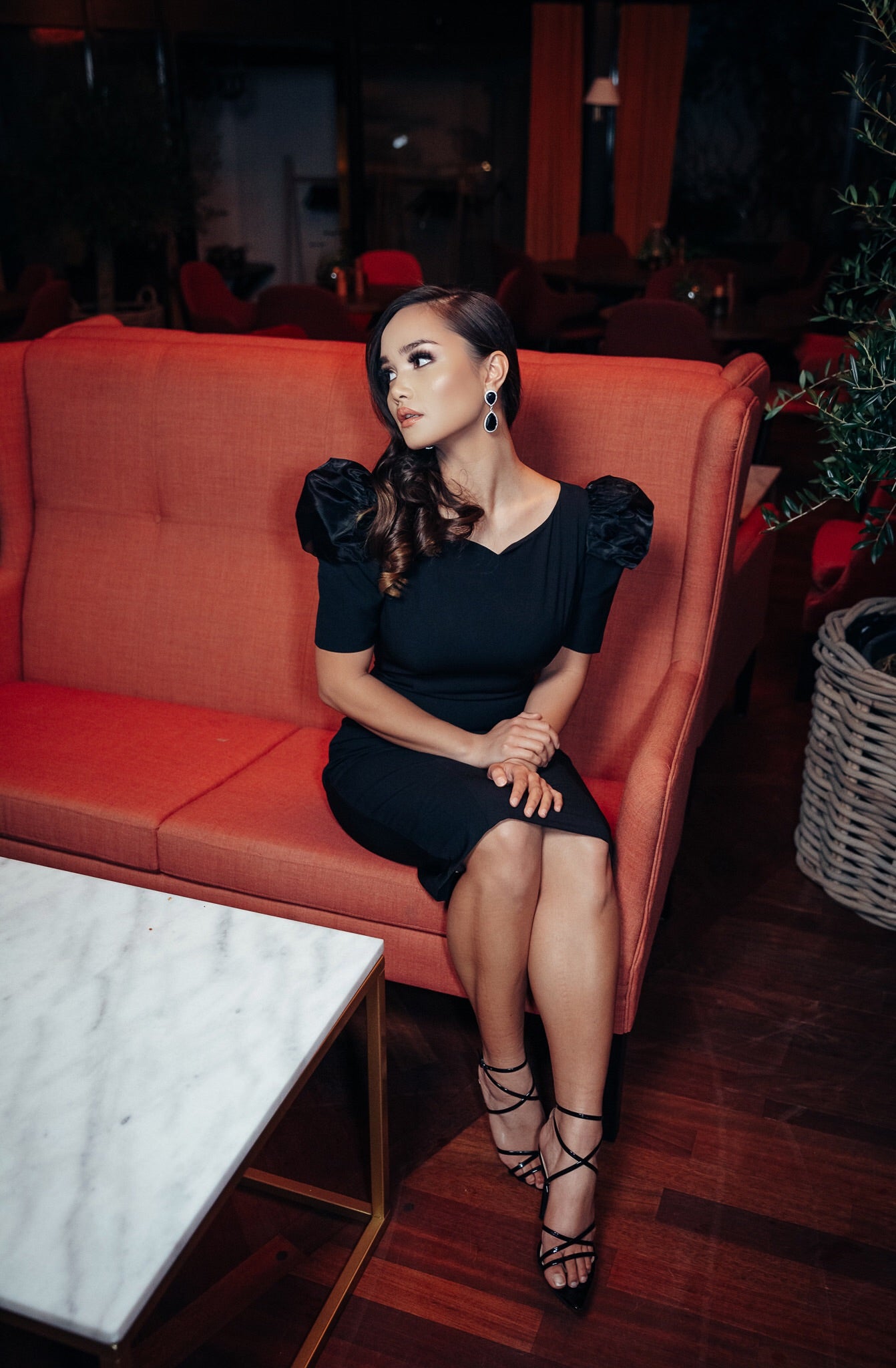 AMANI (WISH) BLACK PUFF SHOULDER DRESS-DRESS-ROSA FAIZZAD