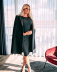 MIA (MINE) MUST-HAVE CLASSIC BLACK CAPE-DRESS-ROSA FAIZZAD