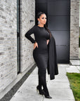 VARIETY (TRUTHFUL) BLACK ONE SLEEVE W/ SIDE CAPE-DRESS-ROSA FAIZZAD