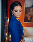 RAINA (PEACEFUL QUEEN) ELEGANT ROYAL BLUE SHOULDER DETAIL DRESS-DRESS-ROSA FAIZZAD