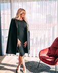 MIA (MINE) MUST-HAVE CLASSIC BLACK CAPE-DRESS-ROSA FAIZZAD